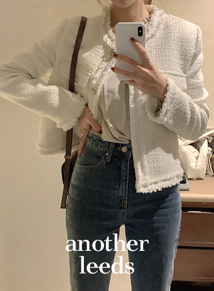 [another leeds] 세렌디 tweed jacket (wool 50%)_아이보리