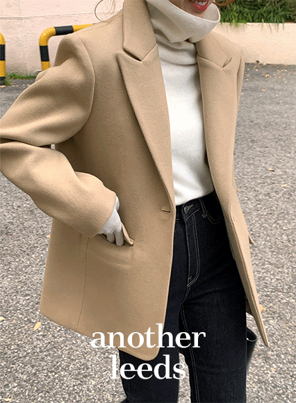 [another leeds] 프렌크 울 coat jacket (wool 87% span 3%)_라떼베이지