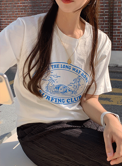 서프 레터링 티셔츠
