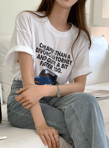 올드카 레터링 티셔츠 (실켓면 100%)